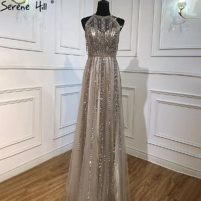 Serene Hill Brown Luxury A-Line Evening Dresses Gowns 2024 Beading Tassel Sexy For Woman Party LA71085 Serene Hill Brown Luxury A-Line Evening Dresses Gowns 2024 Beading Tassel Sexy For Woman Party LA71085