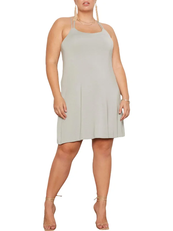 Plus Harper Womens Criss-Cross Back Sheath Dress