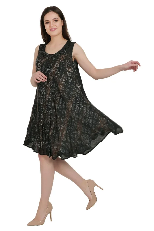 Block Print Beach Tie Dye Umbrella Dress UD36-2322