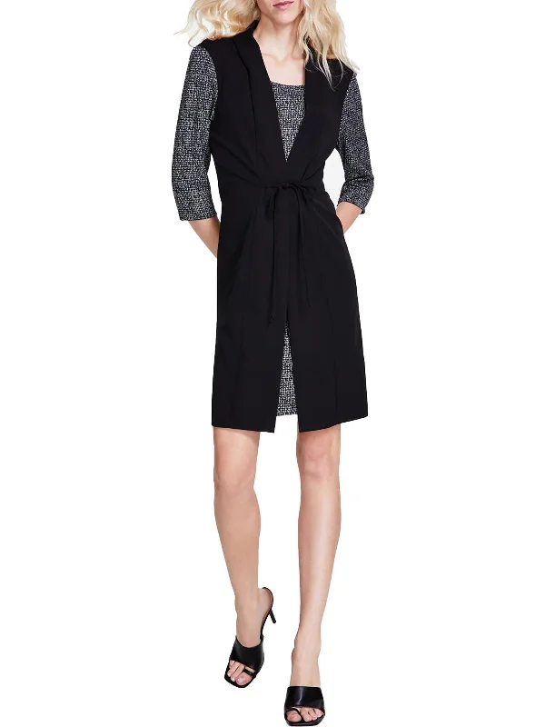 Womens Round Neck Casual Sheath Dress