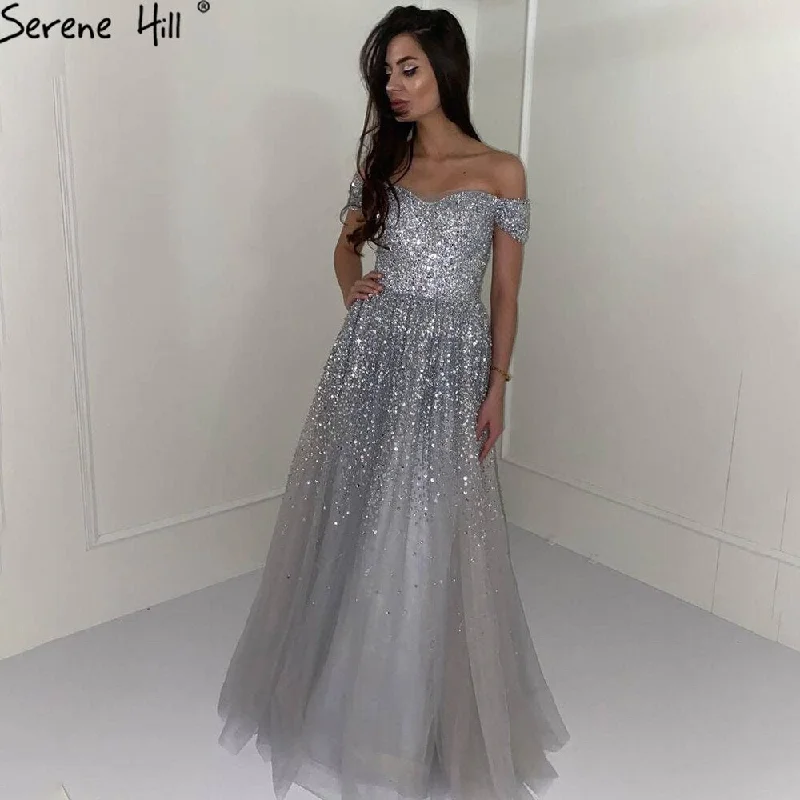 Serene Hill Grey Luxury A-Line Evening Dresses Gowns 2024 Beaded Bling Sexy For Women Wedding Party LA71188 Serene Hill Grey Luxury A-Line Evening Dresses Gowns 2024 Beaded Bling Sexy For Women Wedding Party LA71188