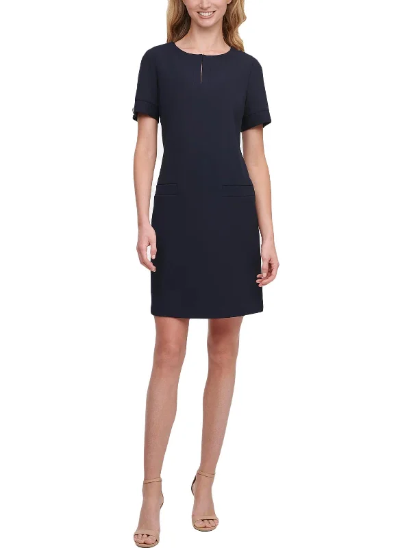 Womens Embellished Midi Shift Dress