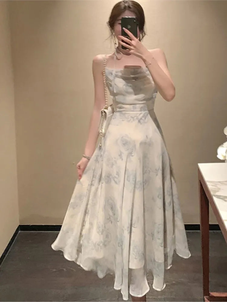 long blue dress