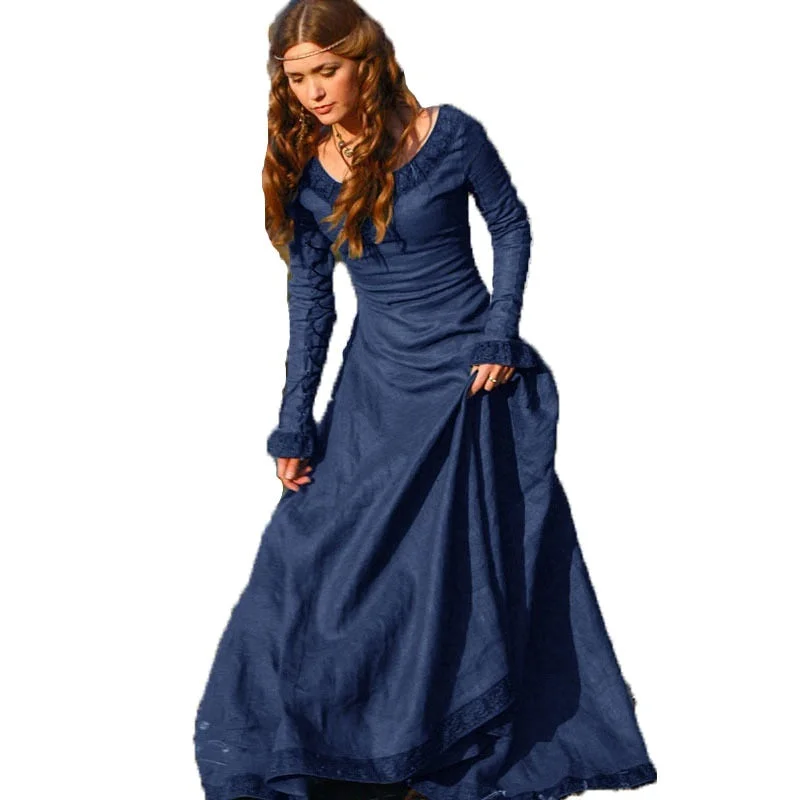 Wjczt - Women's Sexy Long Sleeve Vintage Medieval Dress Princess Renaissance Gothic Dresses Ladies Halloween Cosplay Costume Wjczt - Women's Sexy Long Sleeve Vintage Medieval Dress Princess Renaissance Gothic Dresses Ladies Halloween Cosplay Costume
