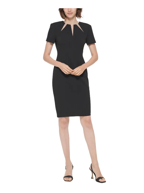 Womens Cutout Knee Sheath Dress