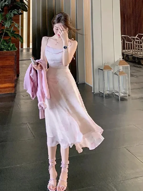 long pink dress