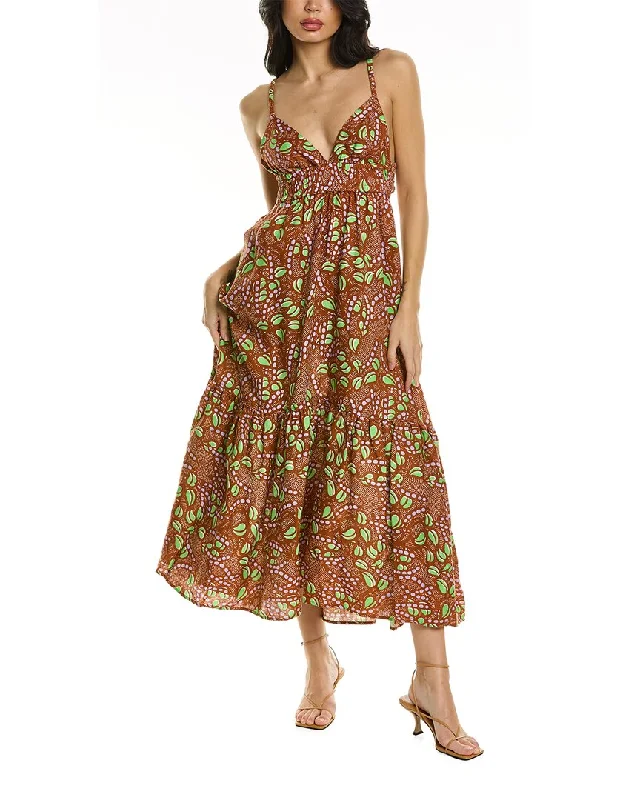 A.L.C. Rhodes Midi Dress Comfortable Fit-and-Flare Midi Dress
