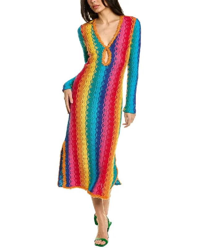 ALEXIS Solei Midi Dress Fashionable High-Low Midi Dress