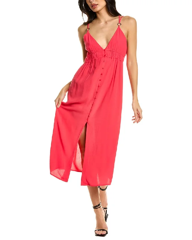 ba&sh Empire Waist Midi Dress Fashionable Polka Dot Midi Dress