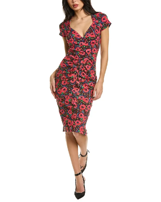 ba&sh Ruched Midi Dress Trendy Midi Dress with Belt