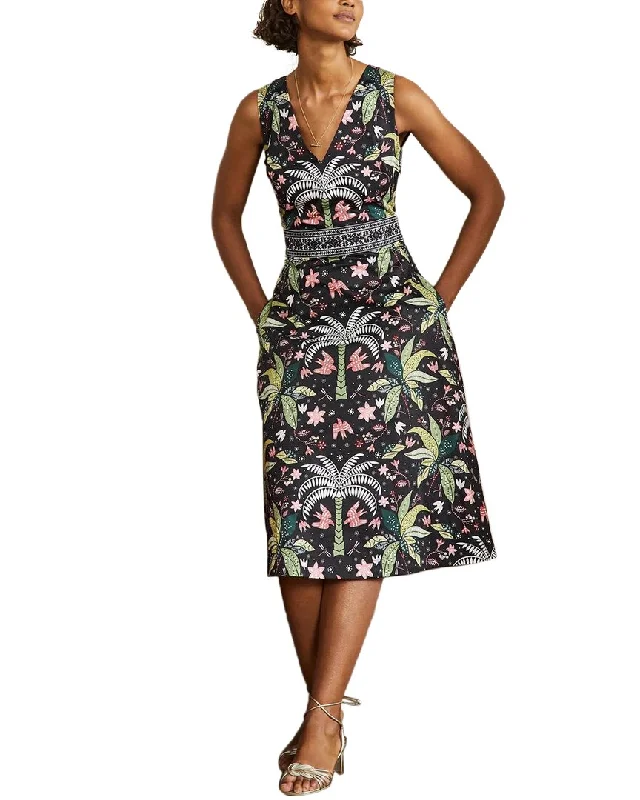 Boden Embroidered Waist Midi Dress Trendy Boho Midi Dress