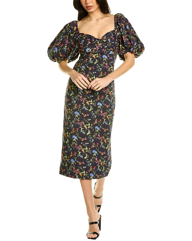 Caroline Constas Bridget Midi Dress Fashionable Plaid Midi Dress