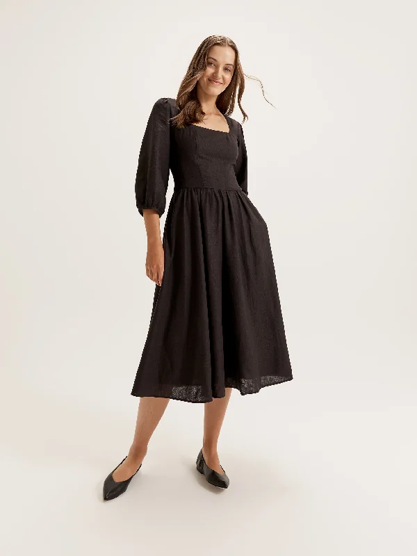 Coppelia Midi Dress Fashionable Sheer Sleeve Midi Dress