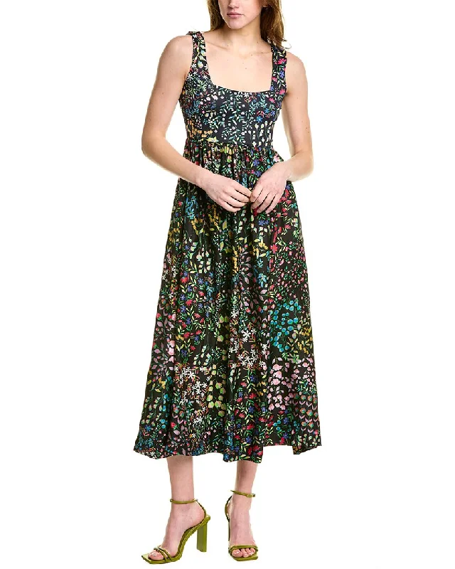 Cynthia Rowley Isla Silk Midi Dress Comfortable Ribbed Midi Dress