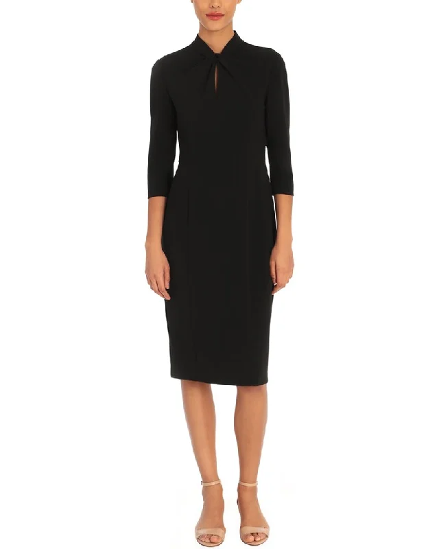 Donna Morgan Theana 3/4-Sleeve Midi Dress Elegant Floral Appliqué Midi Dress