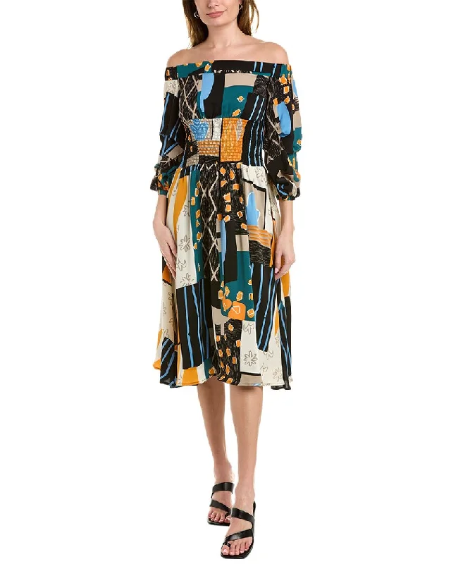 Gracia Off-The-Shoulder Midi Dress Stylish Halter Neck Midi Dress
