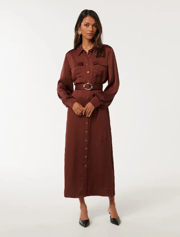 Gracie Petite Shirt Midi Dress Fashionable Shift Midi Dress
