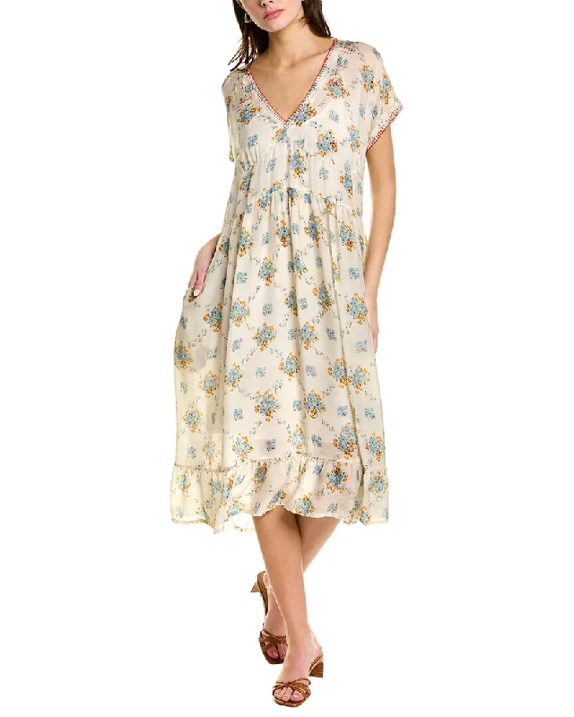 Johnny Was Jane Midi Dress Comfortable Ribbed Midi Dress