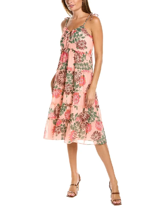 Julie Brown Calissa Midi Dress Elegant Faux Wrap Midi Dress