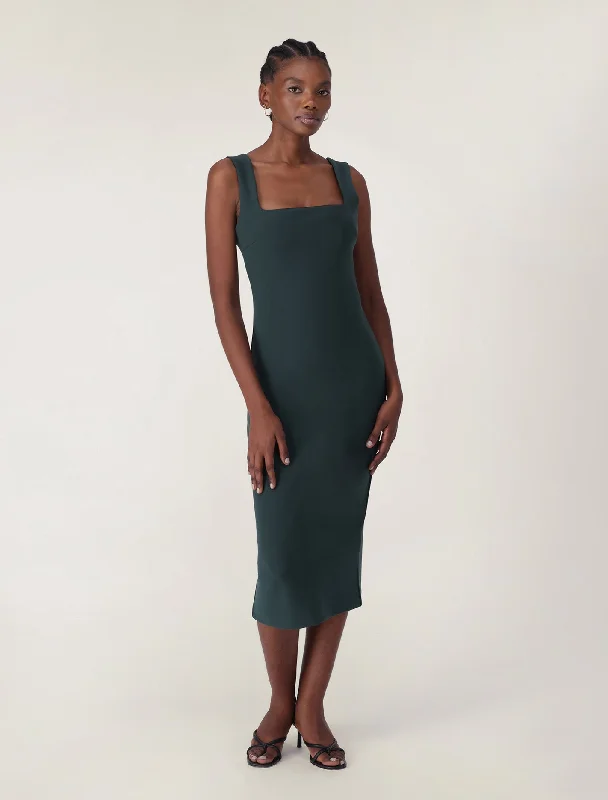 Kerry Bodycon Midi Dress Comfortable Fit-and-Flare Midi Dress