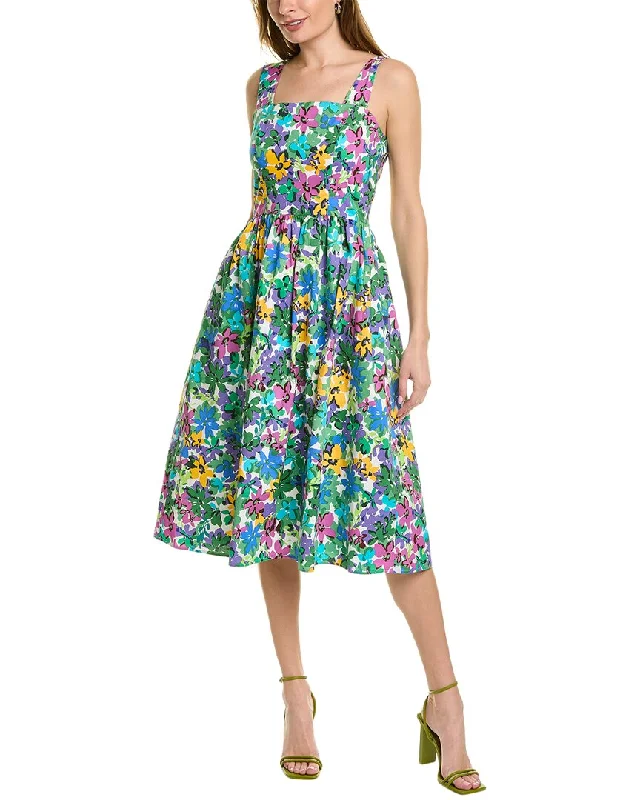 Maggy London Printed Midi Dress Fashionable Polka Dot Midi Dress