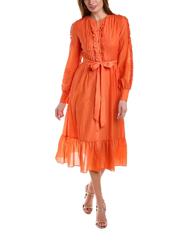 Marchesa Notte Solid Midi Dress Stylish Animal Print Midi Dress