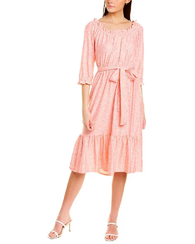 Melissa Masse Off-The-Shoulder Midi Dress Trendy Knit Midi Dress