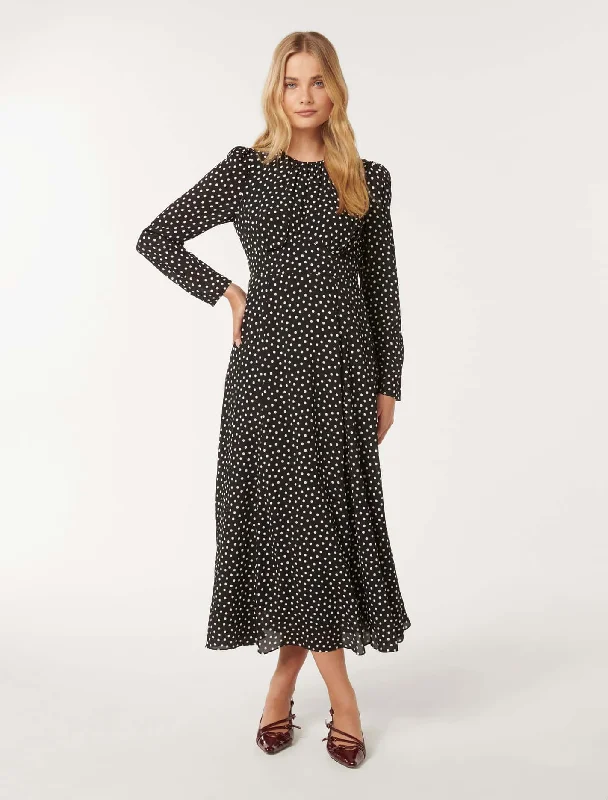 Mietta Long Sleeve Midi Dress Stylish Long Sleeve Floral Midi Dress