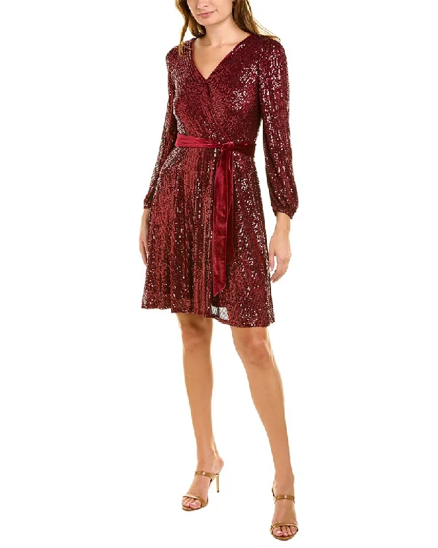 Nanette Lepore Sequined Midi Dress Stylish Off-Shoulder Ruffle Dress