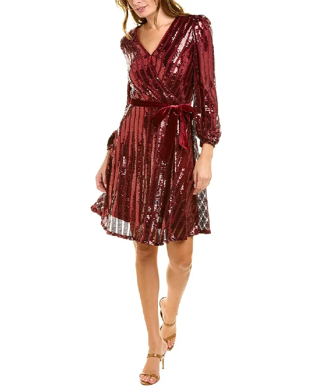 Nanette Lepore Sequined Midi Dress Elegant Lace Trim Midi Dress