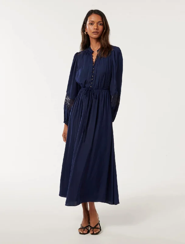 Paisley Petite Trim Detail Midi Dress Fashionable Pleated Midi Dress