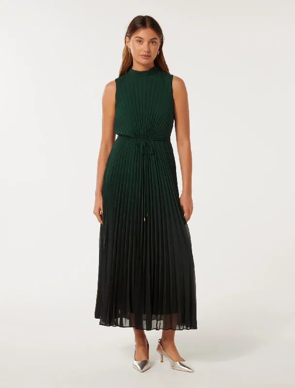 Phillipa Pleated Midi Dress Cozy Tie-Dye Midi Dress