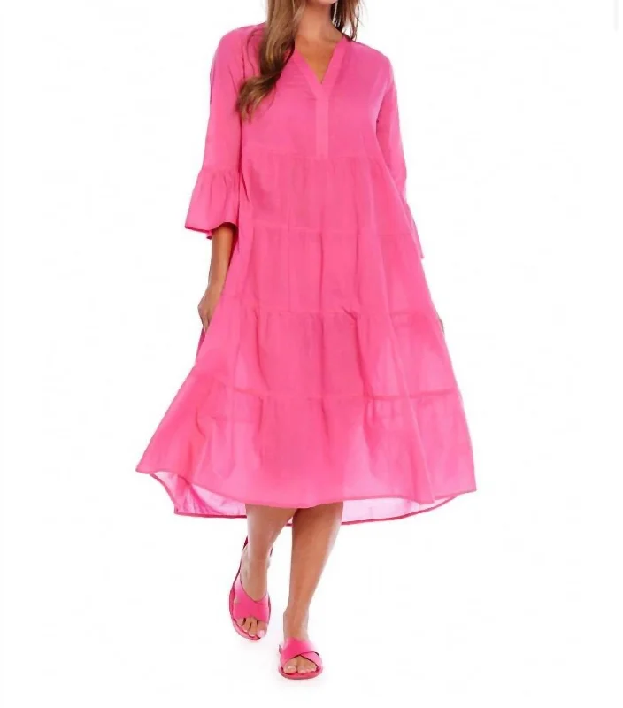 Portland Midi Dress in Pink Cozy Wide Strap Midi Dress
