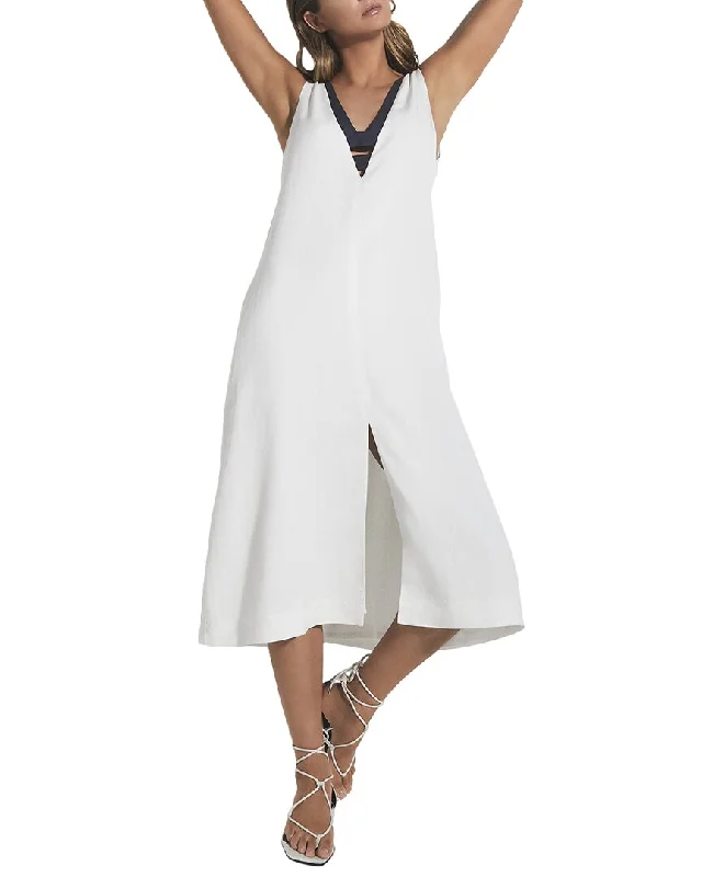 Reiss Valetta Colorblock Linen-Blend Midi Dress Elegant Velvet Midi Dress