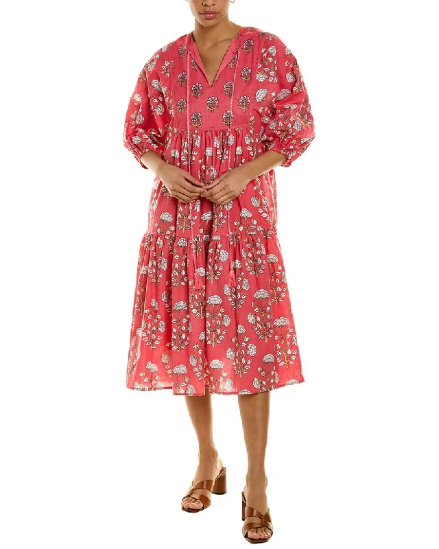 Ro's Garden Vivi Midi Dress Trendy Shift Midi Dress