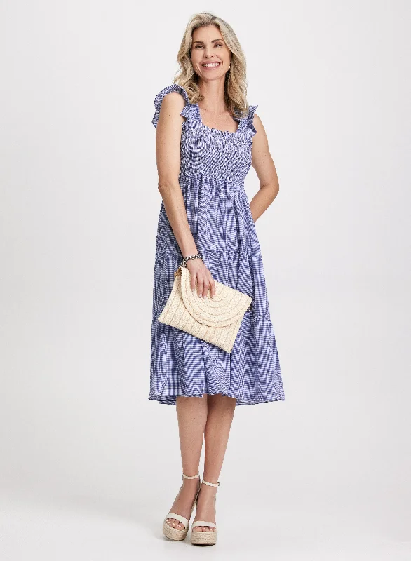 Ruffled Sleeveless Midi Dress Comfortable Draped Midi Dress