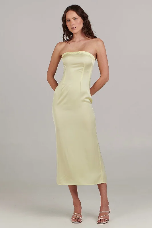 Sinead Lemon Strapless Midi Dress Trendy Knit Midi Dress