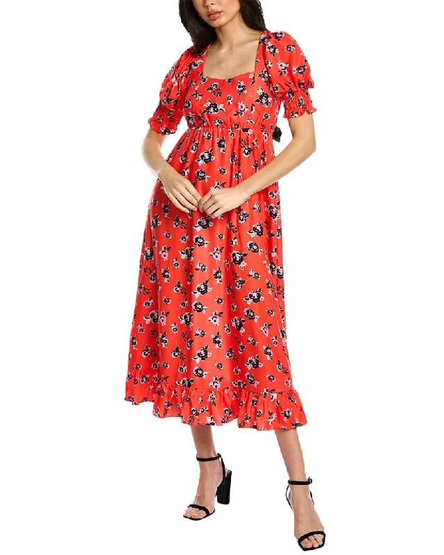 SISTER JANE Conch Flower Midi Dress Chic Floral Print Midi Dress