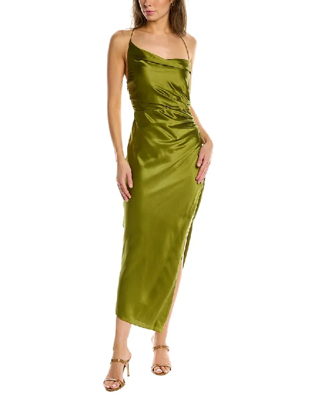 The Sei Silk Midi Dress Comfortable Floral Print Midi Dress