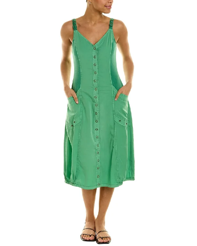 XCVI Amore Bubble Midi Dress Trendy Ruffle Hem Midi Dress