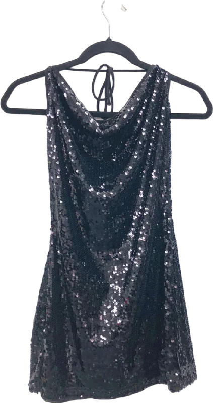 4th Reckless Black Sequin Mini Dress UK 6