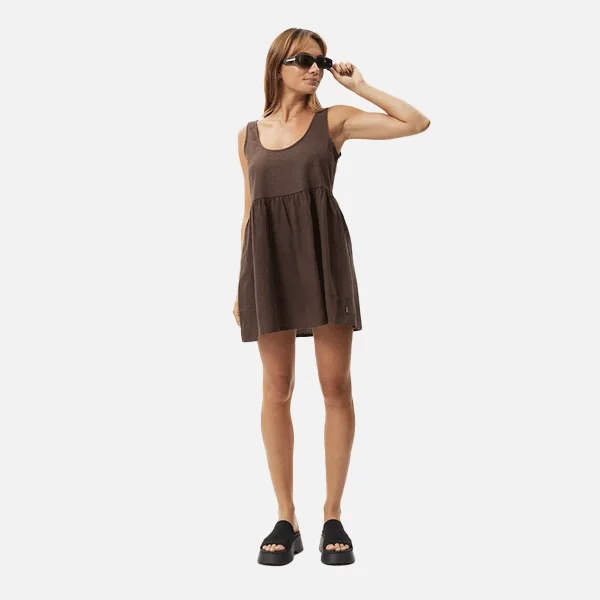 Afends Jesse Hemp Mini Dress - Coffee