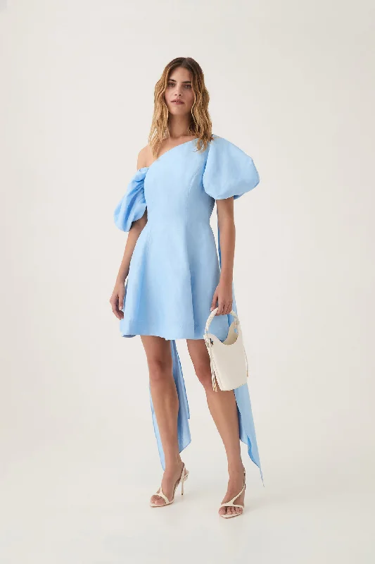 Arista Tulip Sleeve Mini Dress Cozy Long Sleeve Mini Dress