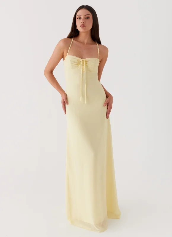 Aveline Bustier Maxi Dress - Yellow Stylish Longline Maxi Dress