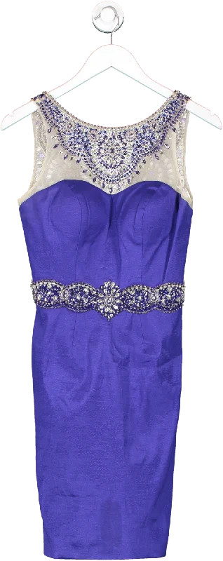 Blue Jewel Embellished Mini Dress UK 8