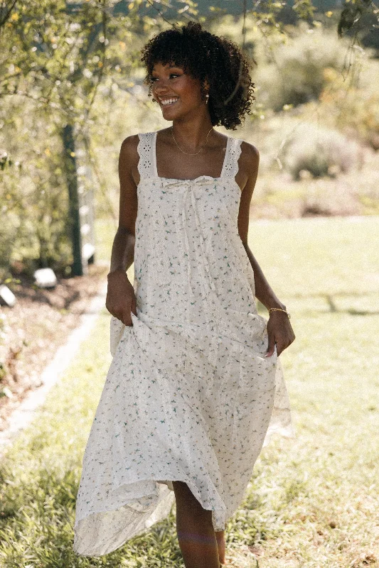 Caroline Maxi Dress - Yellow Floral Stylish Maxi Dress with Frills