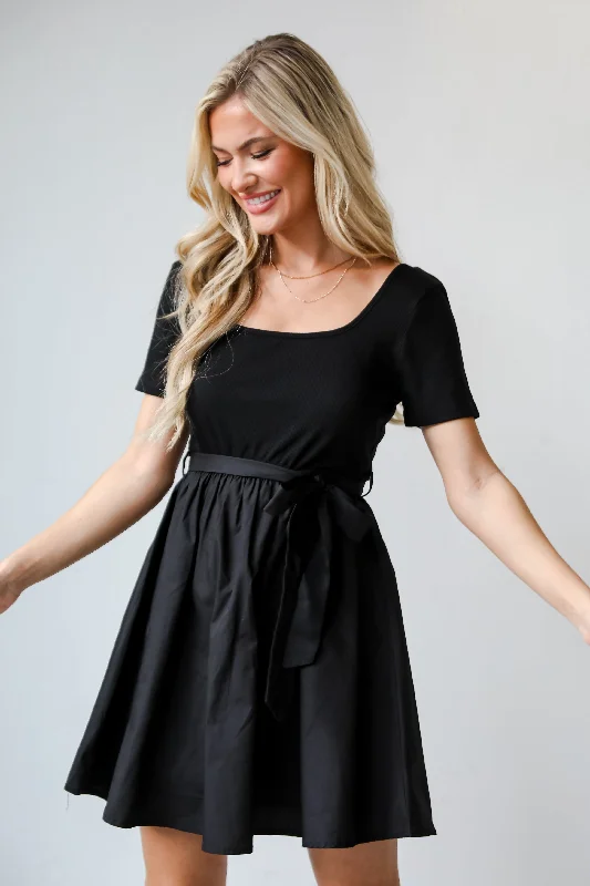 FINAL SALE - Charismatic Approach Black Mini Dress - DU DEAL Classic Solid Mini Dress