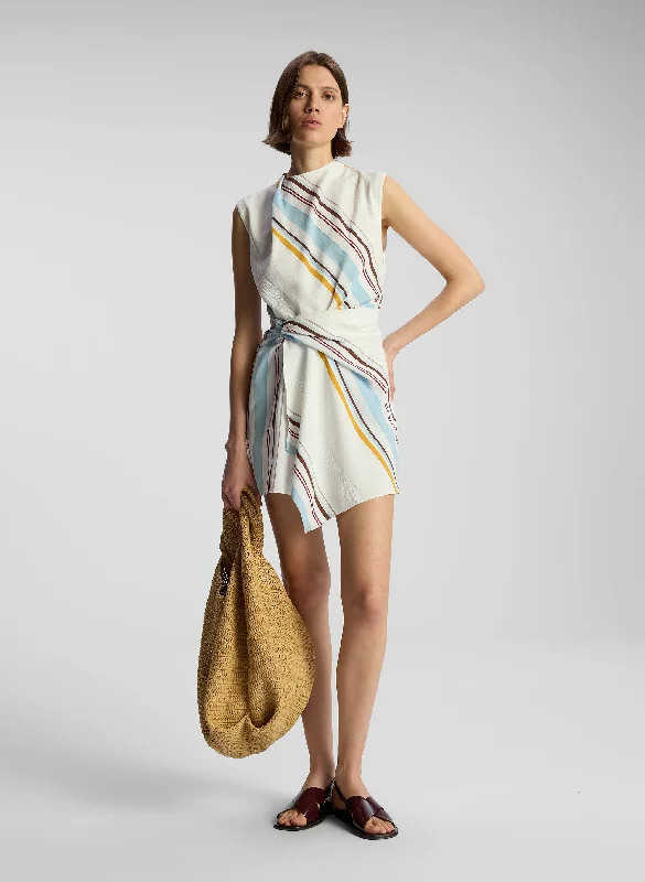 Dion Striped Mini Dress Classic Floral Print Mini Dress