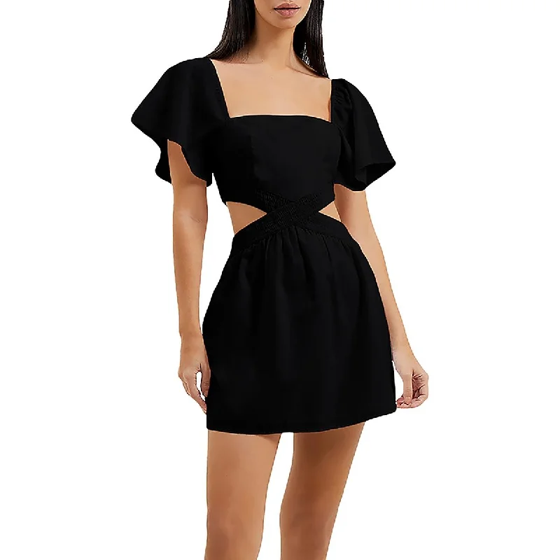 French Connection Womens Cut-Out Short Mini Dress