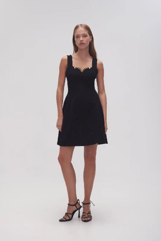 Goldfoil Metal Bar Mini Dress Chic Sleeveless Mini Dress